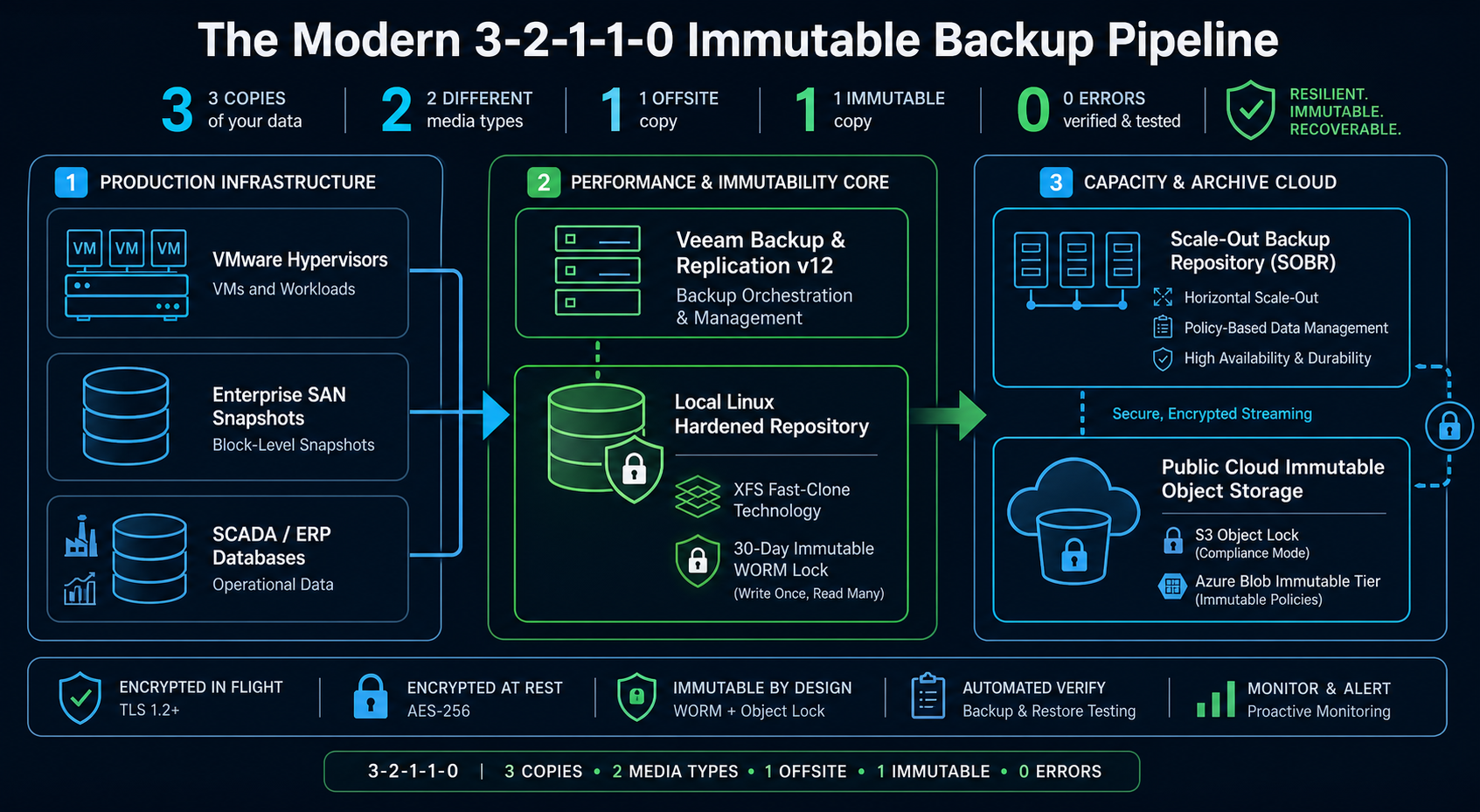 Immutable backup and cloud archive architecture