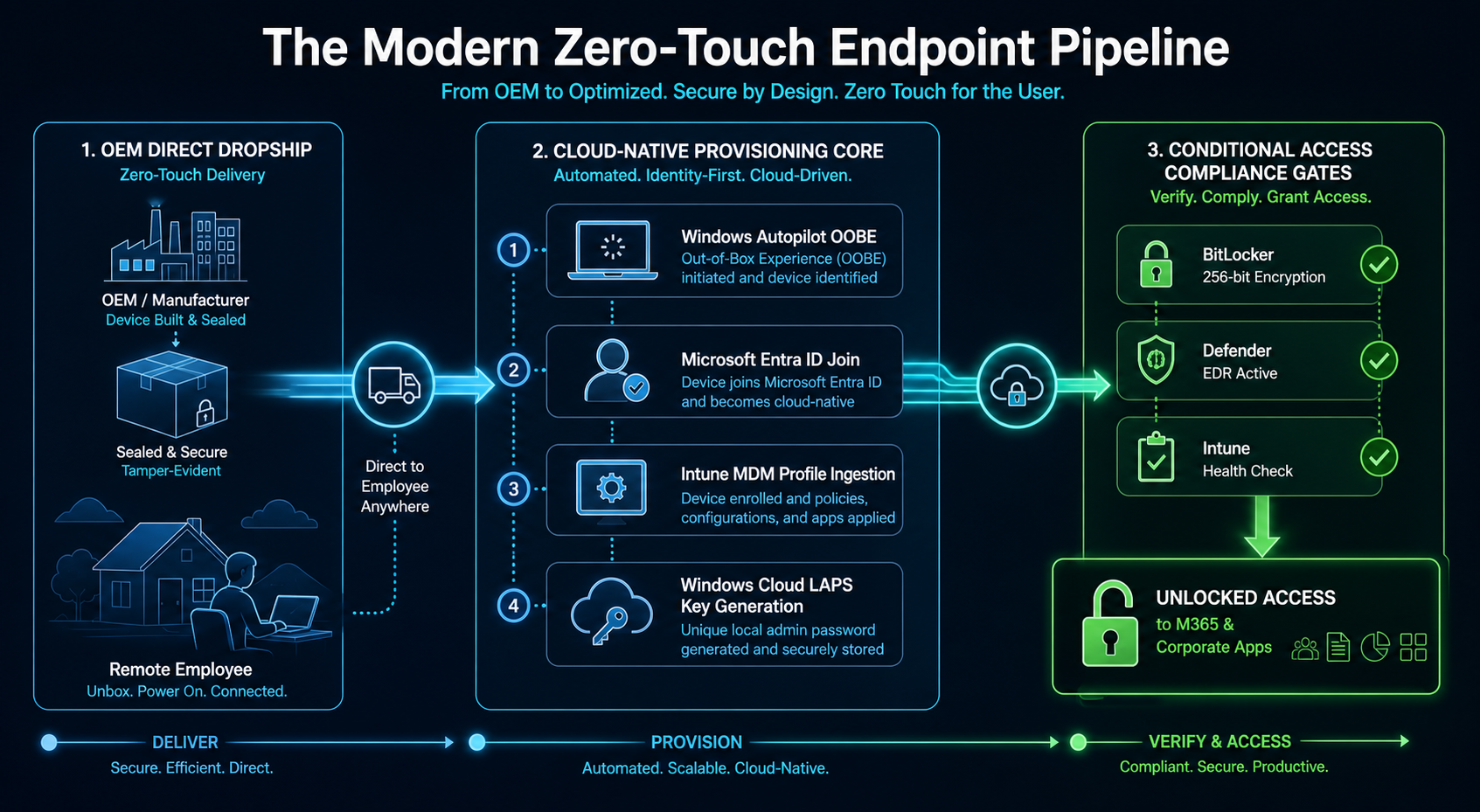 Zero-touch endpoint provisioning architecture