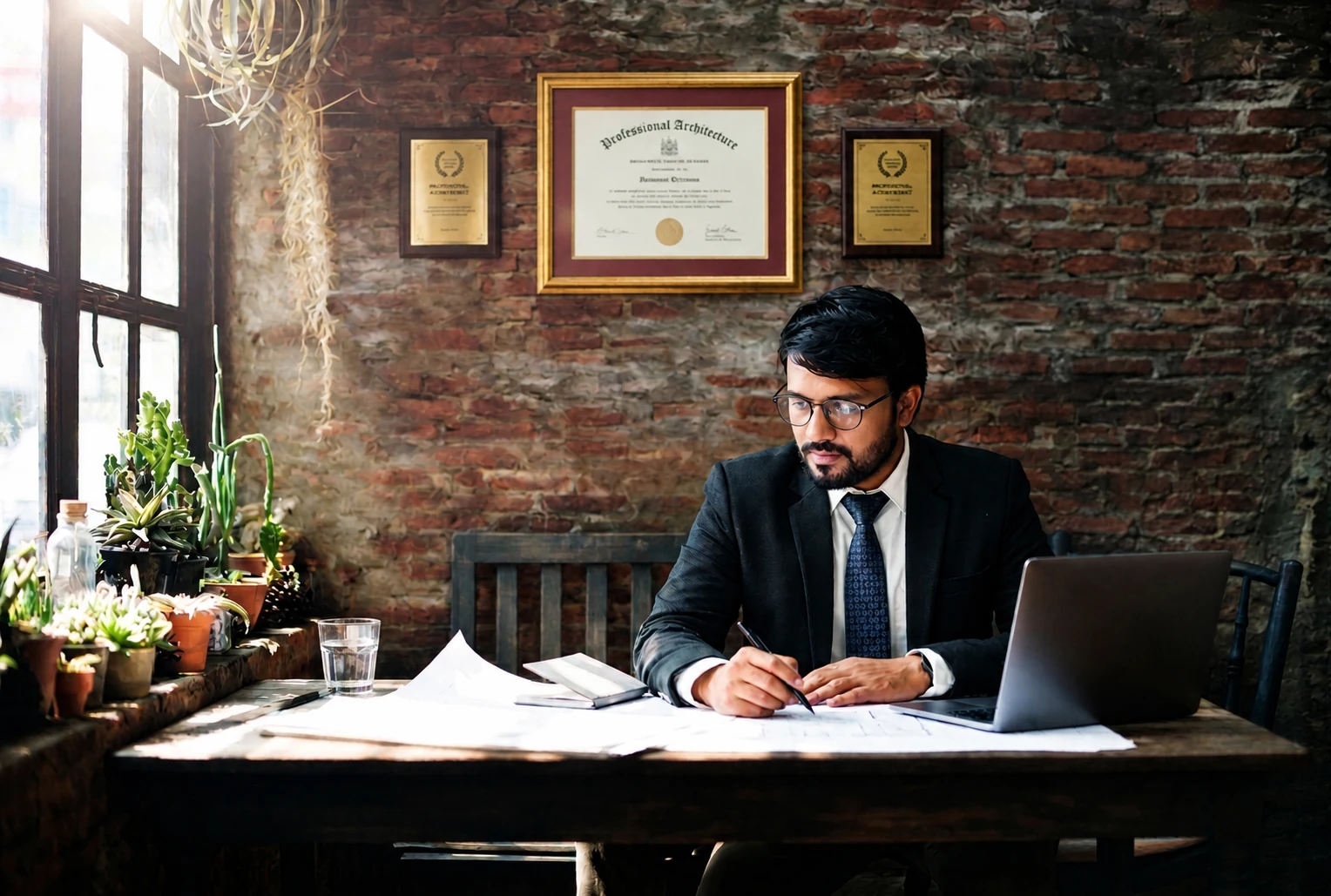 Vikaas H Shah working at an executive desk